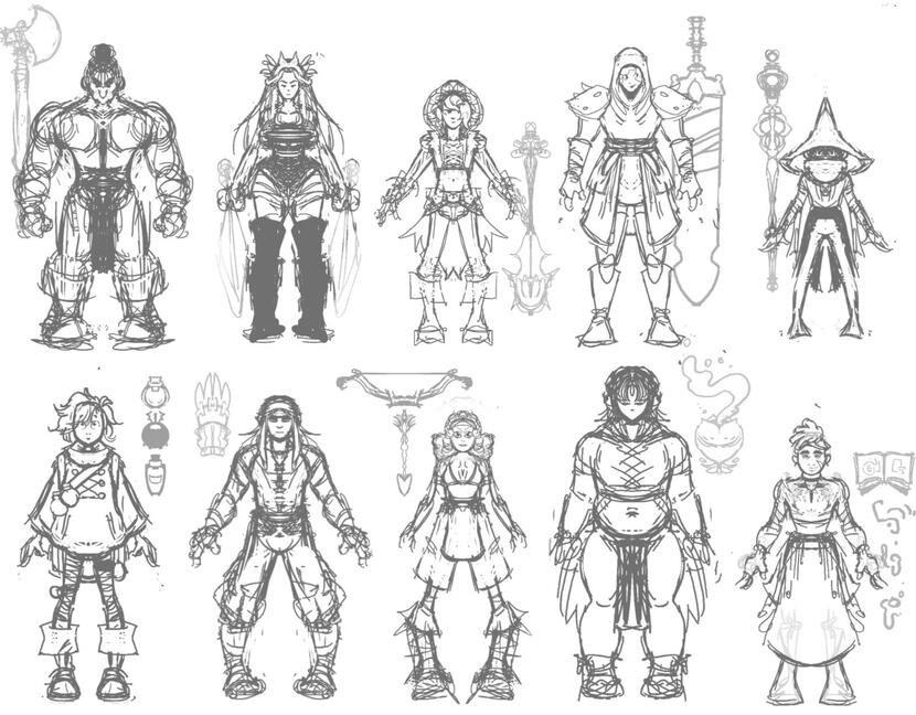 character design exploration for a shelved game project